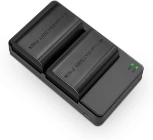 lot 2 Battery & Dual Charger for Canon LP-E6N 2000 mAh, 7.4V Power Adapter - Picture 1 of 1