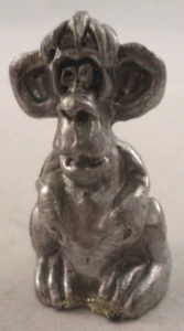 Pewter Collectible Figurine Animal Sitting Monkey Humorous Funny Character - Picture 1 of 2