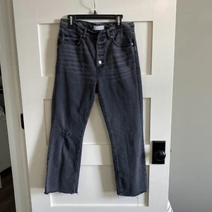 Loft High Rise cropped straight jeans 2 Frayed Hem - Picture 1 of 3