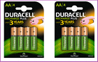 8  batterie ricaricabili STILO AA Duracell 1300mAh 1,2V