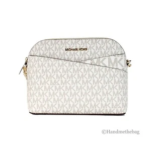 Bolso Bandolera Michael Kors Jet Set Vainilla Mediano Firma PVC X Cúpula Cartera - Imagen 1 de 8