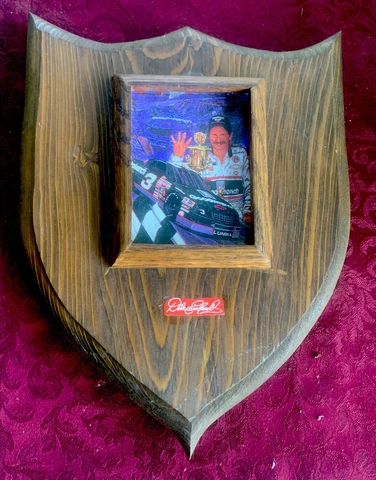 Dale Earnhart Vintage 8 X 10 Hard Wood Plaque 4th Championship Picture - NICE !! Cover