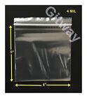 4" x 5" Reclosable Resealable Zip Top Lock Clear Plastic FDA Bag 4x5" Bags 4 MiL