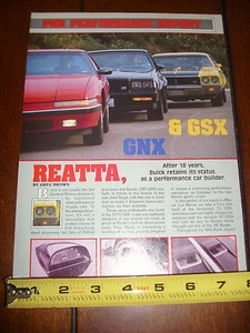 1987 BUICK GRAND NATIONAL GNX - 1970 GSX - 1988 REATTA - ORIGINAL ARTICLE - Picture 1 of 3