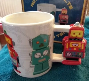 ROBOCUP Keramik ROBOTERBECHER 13x9,5x8cm Süß Geschenk Verpackt Neu - Bild 1 von 4