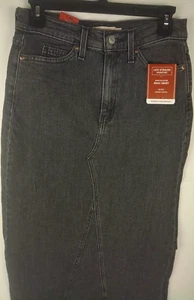 Levi Strauss Ladies Black Mid Rise Comfort Stretch Maxi Skirt Size 0 - New.(B14) - Picture 1 of 15