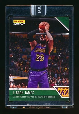 2018-19 PANINI INSTANT #36 LEBRON JAMES PASSES WILT CHAMBERLAIN GREEN SSP #9/10! - Image 1 of 2