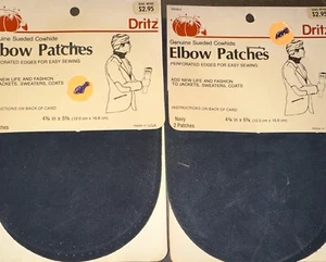 Dritz 4 Suede Cowhide Elbow Patches, Navy 4 3/4" x 6 1/4" - Picture 1 of 3