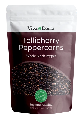 Viva Doria Tellicherry Peppercorn (Whole Black Pepper) for Grinder Refill, 12 oz - Image 1 of 2