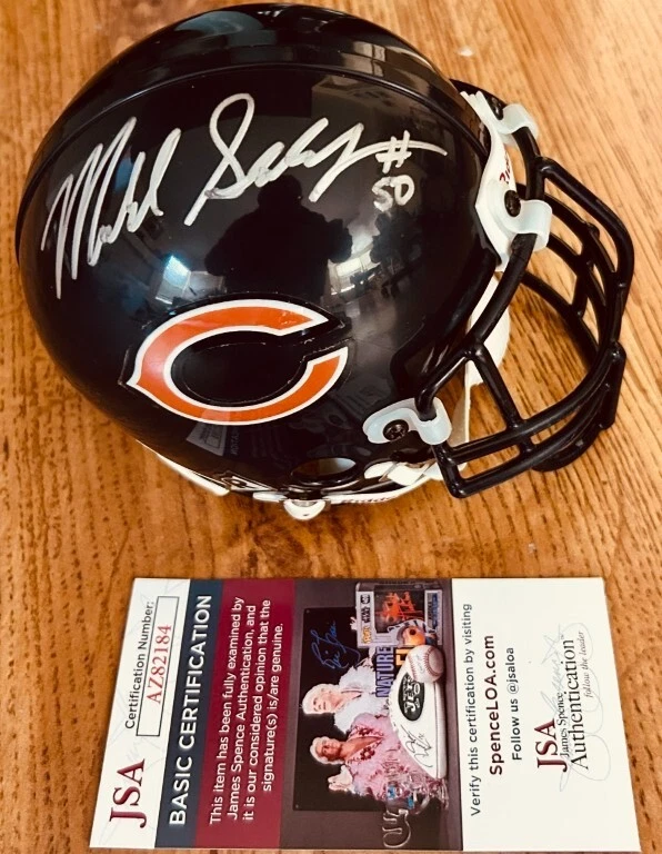 Mini casco Mike Singletary autografiado firmado autógrafo automático Chicago Bears JSA Foto 1 de 1