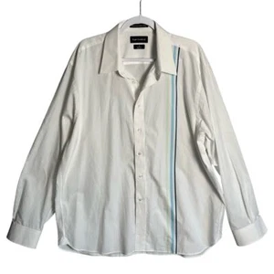 Paul Fredrick | XL | 100% Cotton White Button Up Shirt Striped Long Sleeve - Picture 1 of 6