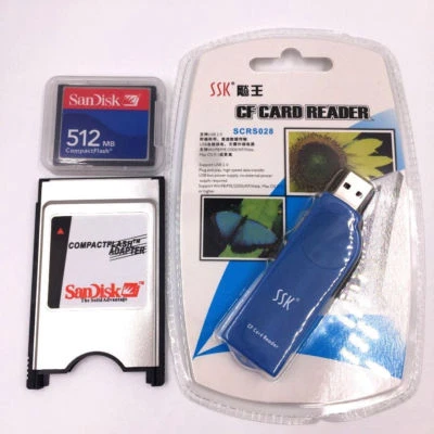 2Kit CNC CF Compact Flash card+CF-PCMCIA Adapter+SSK USB2.0 reader FANUC - Image 1 of 4