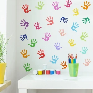 PLIGREAT Colorful Handprints Wall Stickers, Peel and Stick Wall Decals, Cute ... - Picture 1 of 7