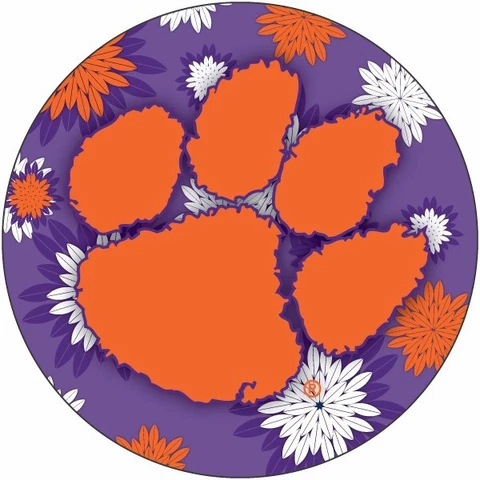 CLEMSON 4" FLORAL DESIGN MAGNET-CLEMSON TIGERS CAR MAGNET-NEW FOR 2016! Cover