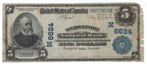 U.S. (Bridgeport, OH) - Series of 1902 $5.00 National Currency Banknote - Picture 1 of 2
