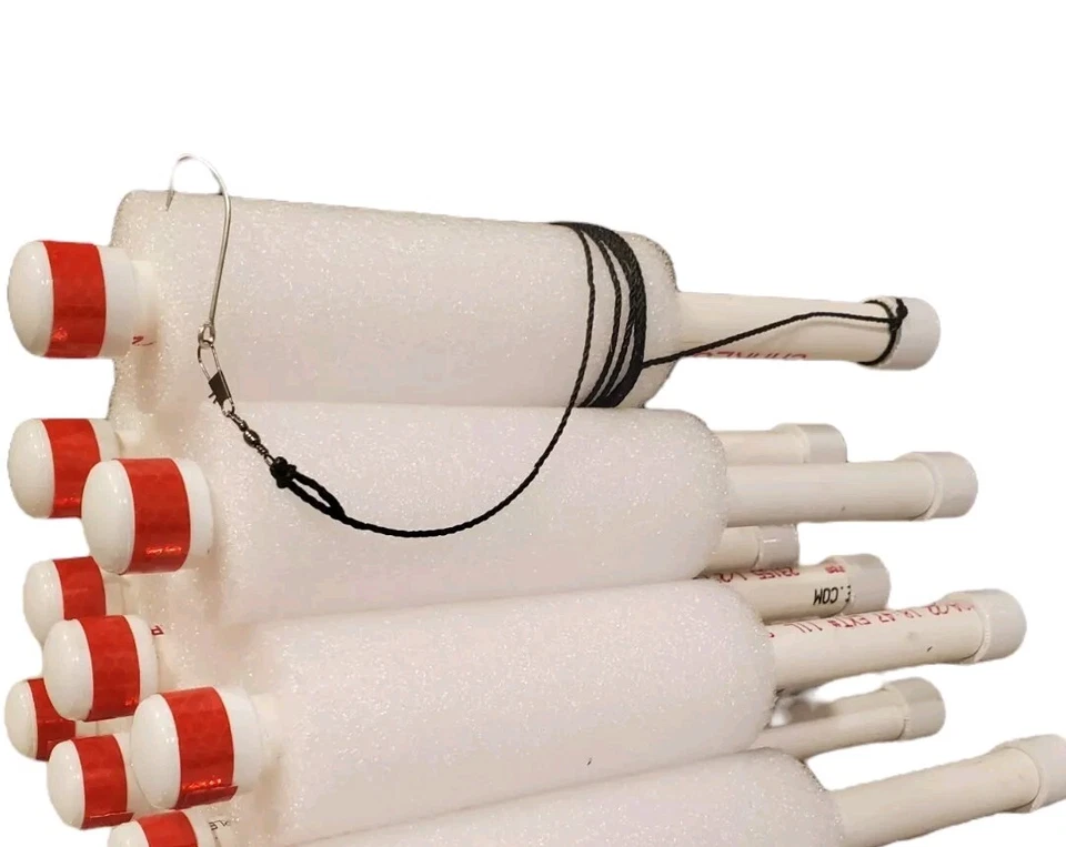 Jarros de macarrão de pesca Cajun Catfish BRANCO, ponderado, lote de 6 fita Hi Vis - Imagem 1 de 4