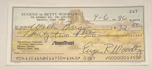 9/6/86 Gene Woodling HOF Signed Canceled 1986 Personal Bank Check AUTOGRAPH Auto - Picture 1 of 7