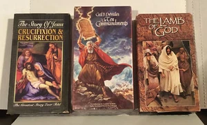3 VHS lot Lamb Of God, Crucifixion & Resurrection, 10 Commandments (sealed) - Picture 1 of 6
