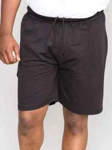 D555 Duke Big Mens Fleece Cotton Cargo Shorts Black 2XL-8XL (KS2030) - Picture 1 of 4