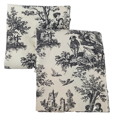 "Juego de 2 paneles de cortina de algodón sin forro Waverly negros 42""x84""" Foto 1 de 4