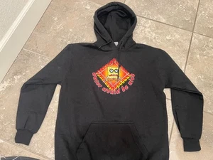 Vintage SpongeBob SquarePants Hoodie Mens Large Blac Pullover Hipster Streetwear - Picture 1 of 5