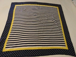 Vintage Bill Blass Seidentuch quadratisch 30" STREIFEN hell schwarz und gelb - Bild 1 von 1