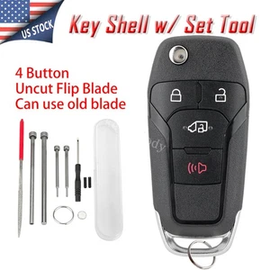 For 2019 - 2023 Ford Transit Connect 4 Button Flip Car Key Case Shell & Tool Kit - Picture 1 of 15