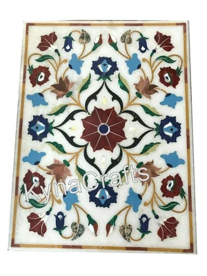 Floral Art Inlay Coffee Table Top with Royal Look Vintage Marble Patio Table top - Image 1 of 4