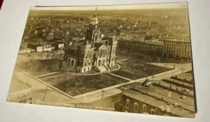 Postcard RPPC Birdseye View Public Square York NE Nebraska Town Street - Picture 1 of 2