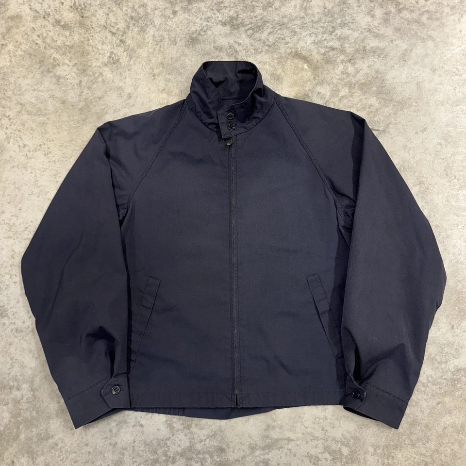 Chaqueta antiniebla London vintage para hombre 40 regular azul marino Harrington cremallera bolsillos raglán años 90 Foto 1 de 4