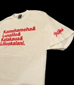 Weißes Hawaii T-Shirt „Kamehameha & Lunalilo & Kalakaua & Liliuokalani“ (Gr. L) - Bild 1 von 2