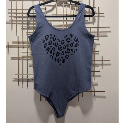 Body sin mangas con corazón de leopardo azul tórrido cierre a presión para mujer talla 1 (14/16) Foto 1 de 4