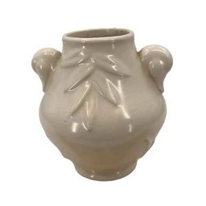 Jarrón vintage Weller doble cabeza de pato mango cerámica esmaltada hojas Art Deco - Imagen 1 de 11