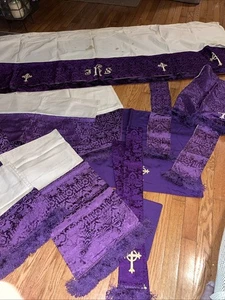 Vintage Kirche Alter Tücher Set Lila Wie Ist - Bild 1 von 9