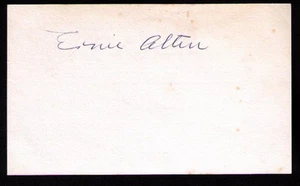 Ernest Ernie Alten 1920 Detroit Tigers SIGNED 3x5 Index Card DECEASED 1981 - Picture 1 of 1