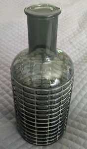 Green Bubbled Glass Bottle With Wire Cage 11.5" - Picture 1 of 7
