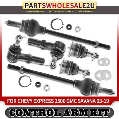 Extremo de varilla de amarre delantero y rótula 6 piezas para Chevy Express 2500 3500 GMC Savana 4500 Foto 1 de 4