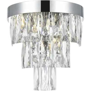 Crystal Wall Sconce Light Fixture Chrome High Quality Bathroom Dining Room 10.5" - Picture 1 of 7