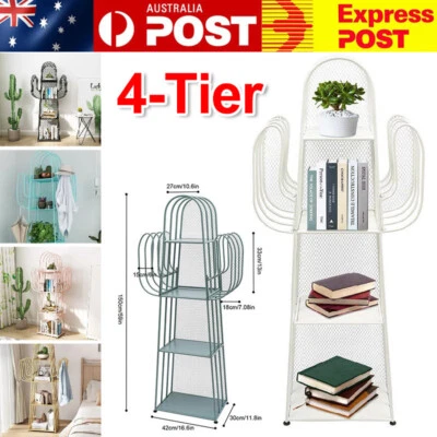 Kids Bedroom 4-Tier Cactus Shaped Freestanding Bookshelves Decorate Bookshelf AU - image 1 of 4