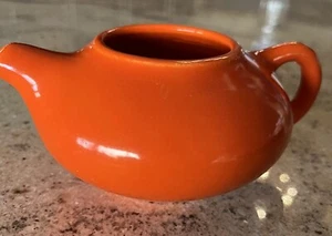3” x 6” Gladding McBean Miniature Teapot Orange Glaze - Picture 1 of 10