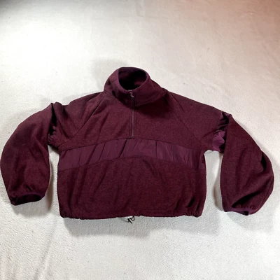 Chaqueta Victorias Secret Mujer Mediana Roja Pullover Cuarto Cremallera Recortada Vellón Foto 1 de 4