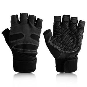 Half Finger Workout Gloves - Half Finger Glove - Fingerless Gloves Black - Picture 1 of 9