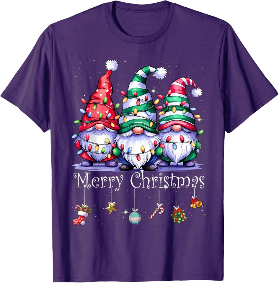 Linda Camiseta Unisex Gnomos Feliz Navidad Luz Familia Gnomo Navidad Foto 1 de 1