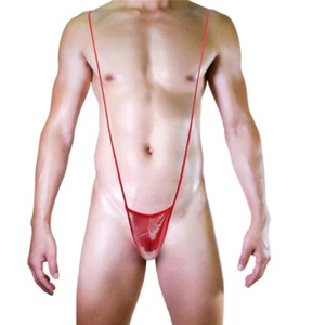 Men's Jockstrap Thong Singlet Bodysuit Underwear Sexy One-piece Mankini Swimwear - Picture 1 of 27