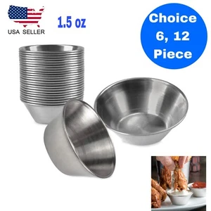 1.5 oz Sauce Cups  Stainless Steel Condiment Portion Cup Dipping Sauce Cup - Picture 1 of 11