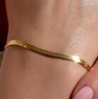 Bracelet or en maille serpentine femme- gold bracelet women 