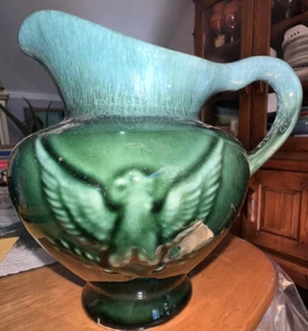 Vintage Pitcher By Hull Drip Glazed Pottery American Ragle - Picture 1 of 4