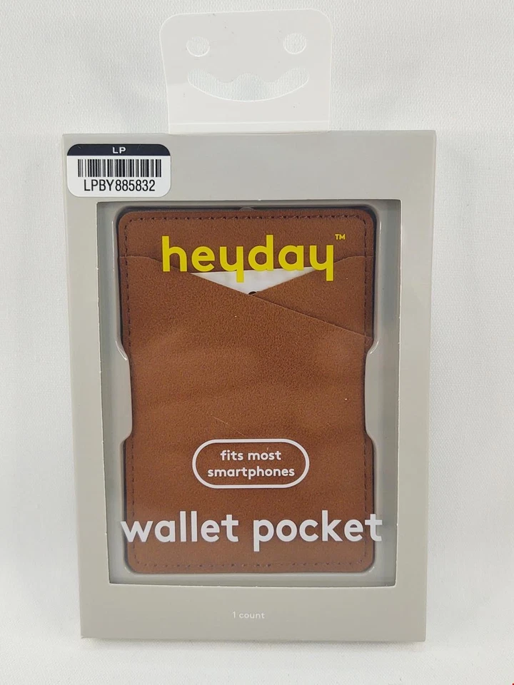 Heyday Wallet Pocket Card Holder Faux Leather Brown Universal