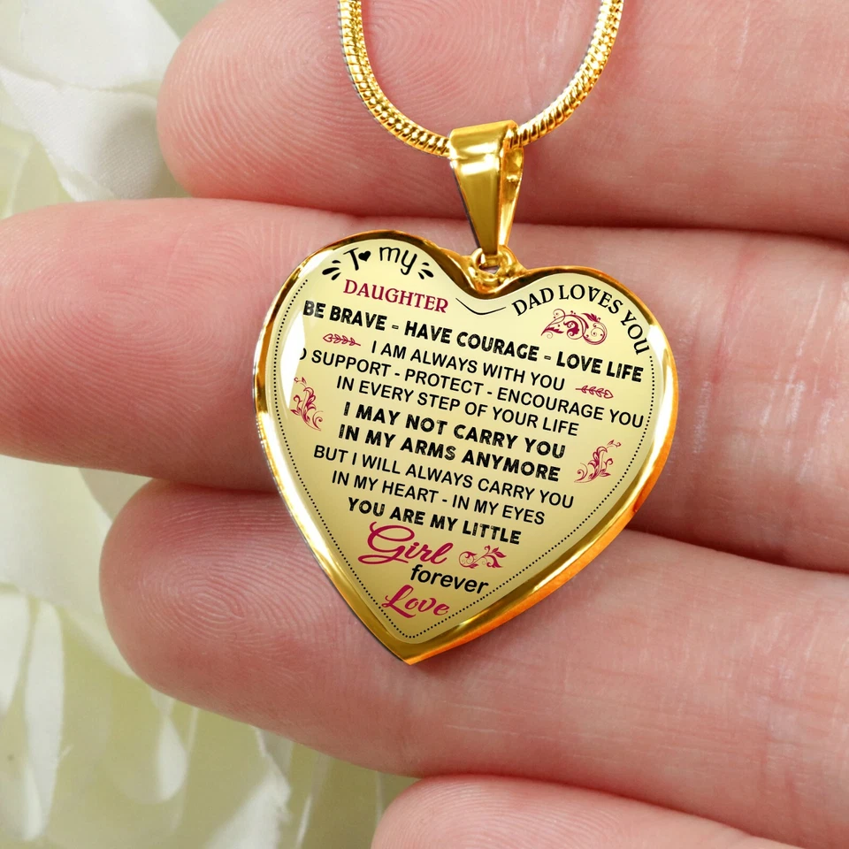Heart Necklace from Dad – Meaningful Gift for Daughter to Celebrate Her Journey - Image 1 of 1