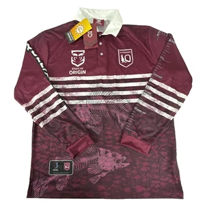 Qld Maroons Long sleeve Fishing Shirt Rare Jersey Style 2XL New W Tags - Picture 1 of 10